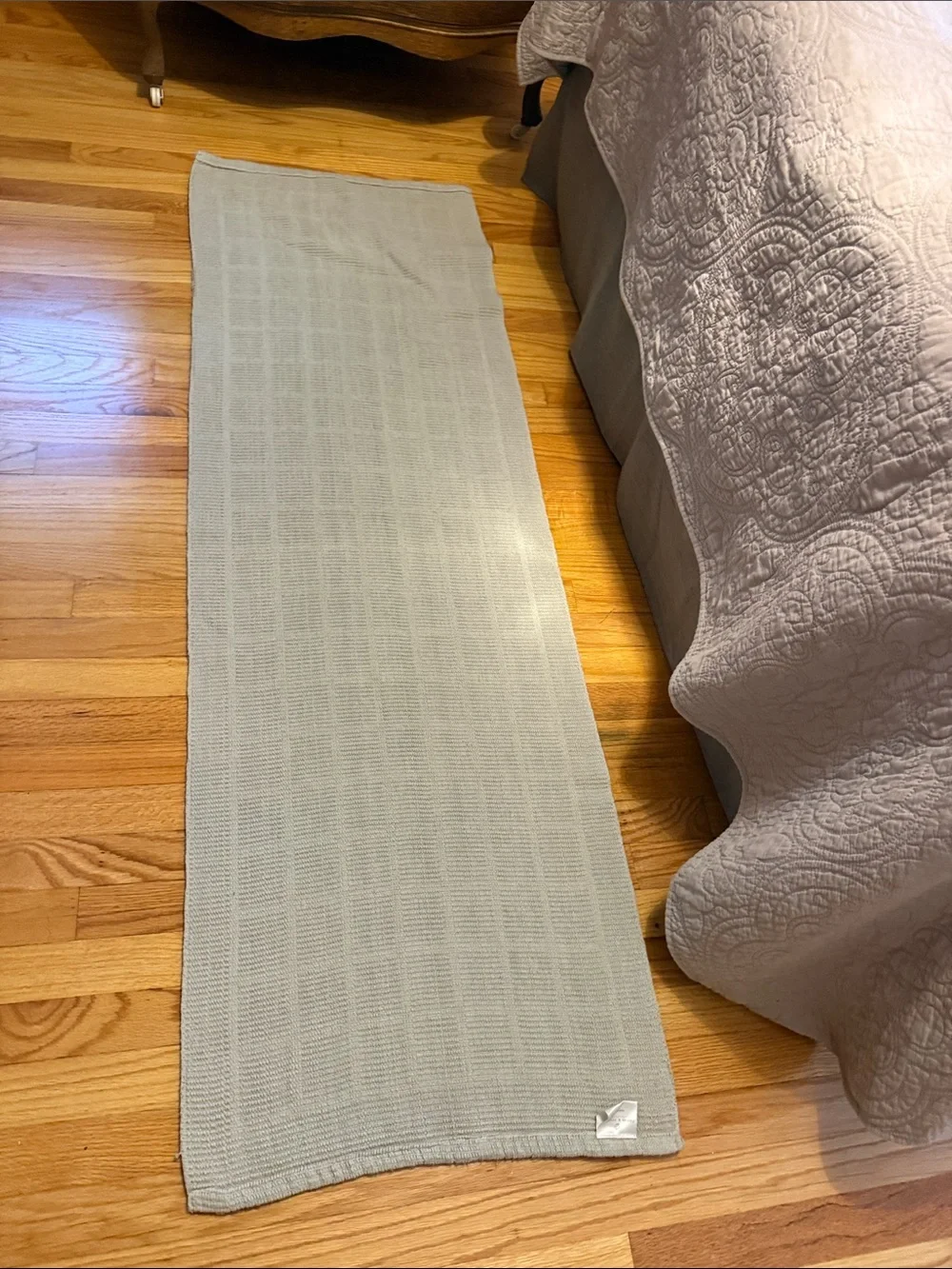 Light Gray Textured Runner Rug